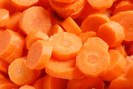 Carrots in slicesの写真素材