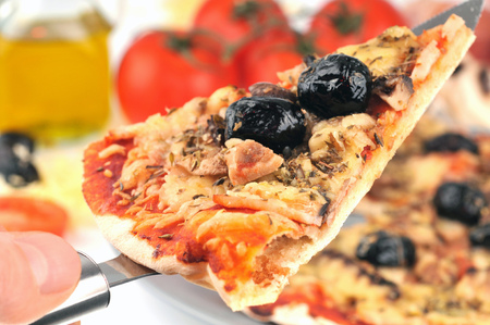Piece of pizzaの写真素材