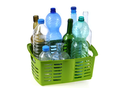 Basket of plastic bottlesの写真素材