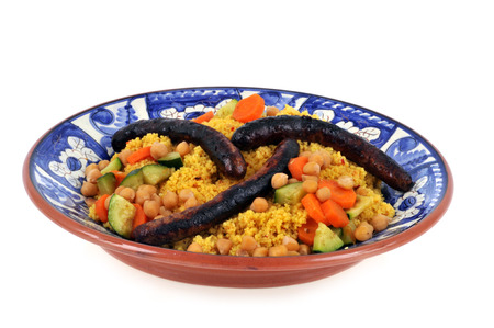 Plate of couscous with merguezの写真素材