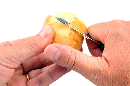 peel a potatoの写真素材