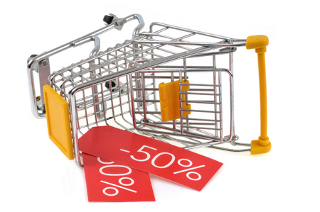 Shopping cart on saleの写真素材
