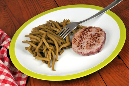 Ground beef and green beansの写真素材