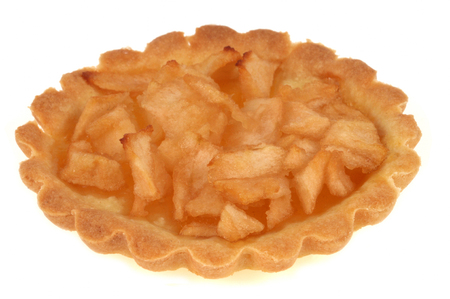 Apple tart on a white backgroundの写真素材