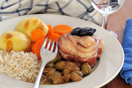 Veal Paupiette and vegetablesの写真素材