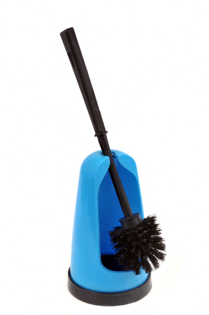 Toilet brush on a white backgroundの写真素材