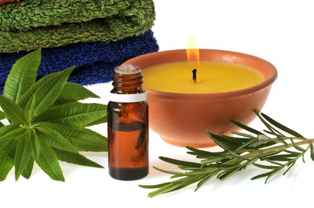 Essential oil and scented candleの写真素材