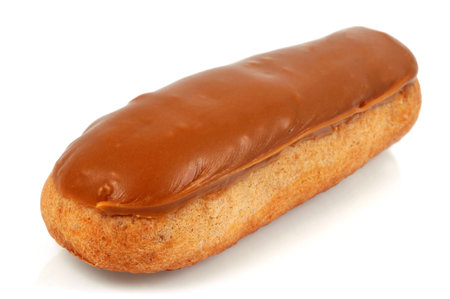 A coffee cake on a white background