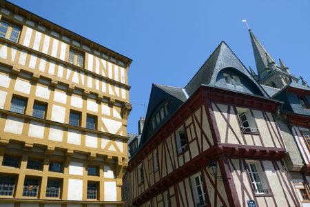 Half-timbered house in Vannes in Brittanyの写真素材