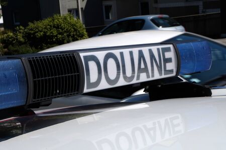 Beacon of a customs vehicle in close-upの写真素材