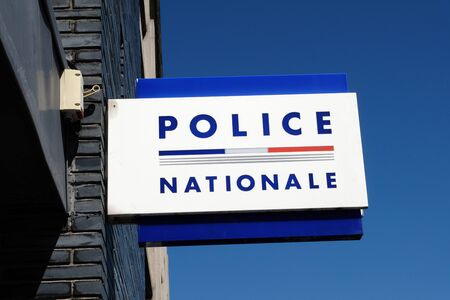 Sign of a French National Police Officeの写真素材