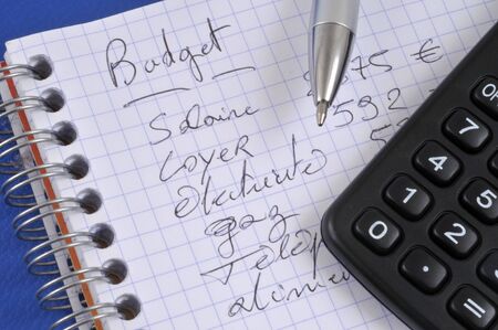 Family budget with expense listの写真素材