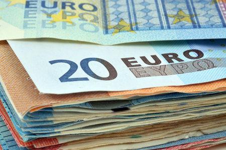 Twenty euro banknote close up