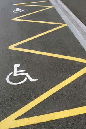 Parking spaces reserved for disabled peopleの写真素材