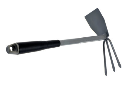 Hoe close-up on white backgroundの写真素材