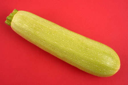 White zucchini Lorea red backgroundの写真素材