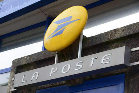 Facade with the sign of the French Postのeditorial素材