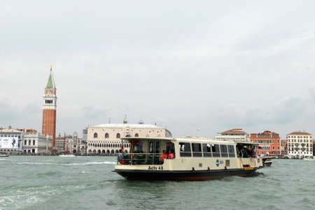Vaporetto sailing on the Venice lagoonのeditorial素材