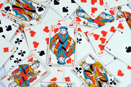 Loose spread out playing cards gameのeditorial素材