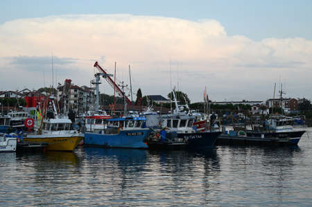 Trawlers in the port of Saint-Jean-de-Luzのeditorial素材