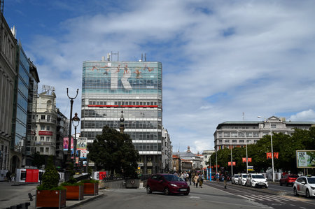 Canton Grande street in the city of La CoruÃ±aのeditorial素材