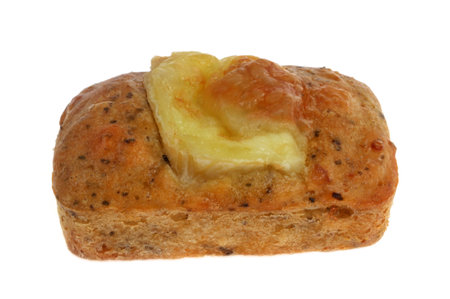 Small homemade cake close up isolated on white backgroundの写真素材