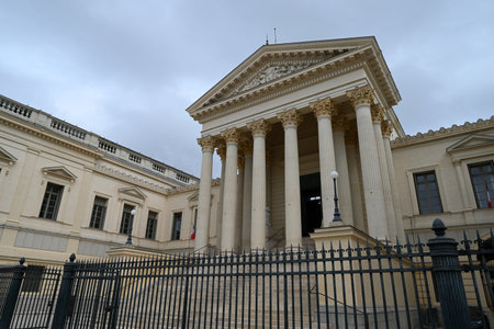 Exterior view of the facade of the Montpellier courthouseの写真素材