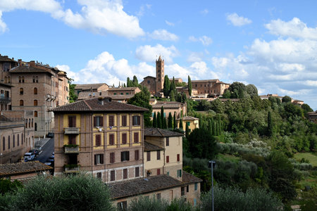 District of Siena with a church in the background