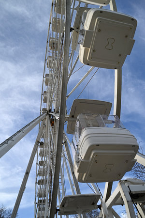 Detail of the Ferris wheel at the Vannes Christmas marketの写真素材