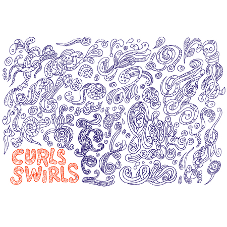 curls swirlsのイラスト素材
