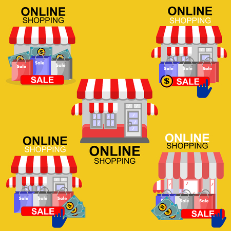 online shopping, icon vectorのイラスト素材