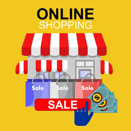 online shopping, icon vectorのイラスト素材