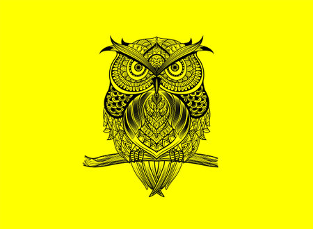 Owl. Vector illustration for tattoo or t-shirt design.の写真素材