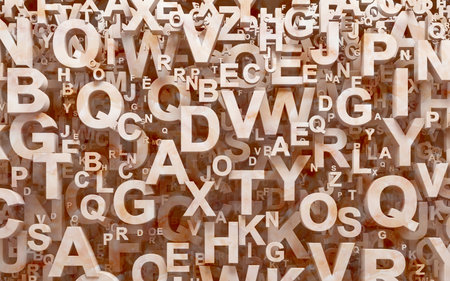 letters of the English alphabet as a background, closeup of photoの写真素材