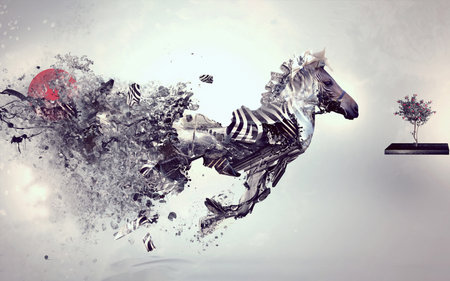 Zebra as a symbol of the new year. 3D renderingの素材