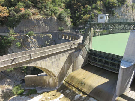 One of the largest dams in the Marche in the high mountainsの写真素材