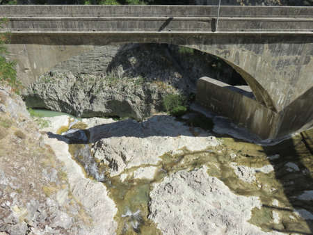 One of the largest dams in the Marche in the high mountainsの写真素材