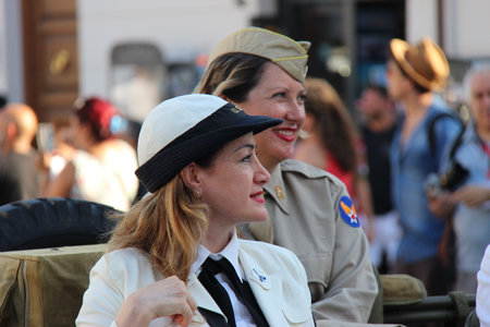 Senigallia, Italy August 6, 2019 is an international music festival focused on American music and culture of the 1950s here of wild dancers. In the photo: people dressed up in the 50s styleのeditorial素材