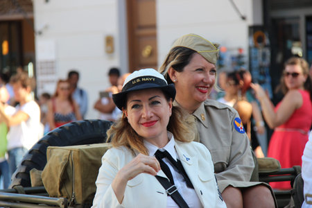 Senigallia, Italy August 6, 2019 is an international music festival focused on American music and culture of the 1950s here of wild dancers. In the photo: people dressed up in the 50s styleのeditorial素材