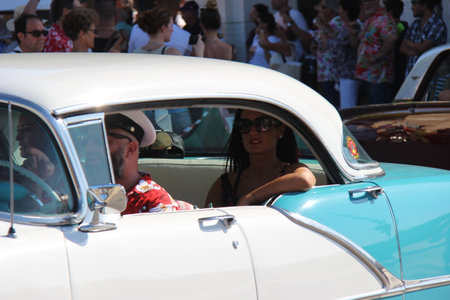 Senigallia, Italy August 8, 2019 is an international music festival focused on American music and culture of the 1950s here of wild dancers. In the photo: people dressed up in the 50s styleのeditorial素材