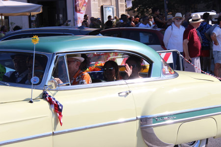 Senigallia, Italy August 8, 2019 is an international music festival focused on American music and culture of the 1950s here of wild dancers. In the photo: people dressed up in the 50s styleのeditorial素材