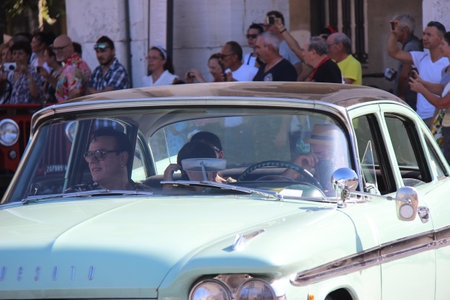 Senigallia, Italy August 8, 2019 is an international music festival focused on American music and culture of the 1950s here of wild dancers. In the photo: people dressed up in the 50s styleのeditorial素材