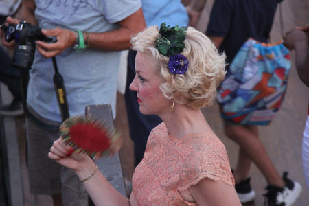 People vintage, Senigallia, Italy 12 August 2019 is an international music festival focused on the US music and culture of the fifties.In the photo: people dressed up in the 50s styleのeditorial素材
