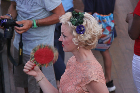 People vintage, Senigallia, Italy 12 August 2019 is an international music festival focused on the US music and culture of the fifties.In the photo: people dressed up in the 50s styleのeditorial素材