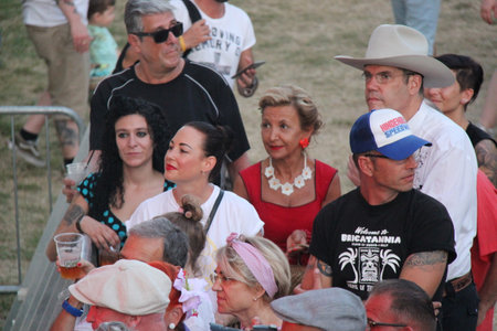 People vintage, Senigallia, Italy 12 August 2019 is an international music festival focused on the US music and culture of the fifties.In the photo: people dressed up in the 50s styleのeditorial素材