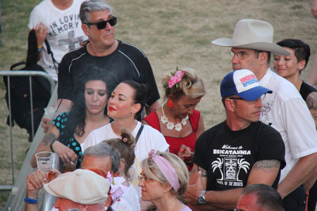 People vintage, Senigallia, Italy 12 August 2019 is an international music festival focused on the US music and culture of the fifties.In the photo: people dressed up in the 50s styleのeditorial素材