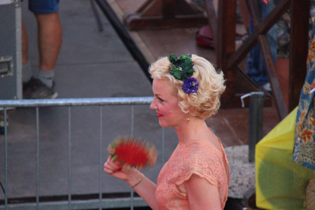 Senigallia, Italy 12 August 2019 is an international music festival focused on the US music and culture of the fifties. In the photo: people dressed up in the 50s style Summer Jamboreeのeditorial素材