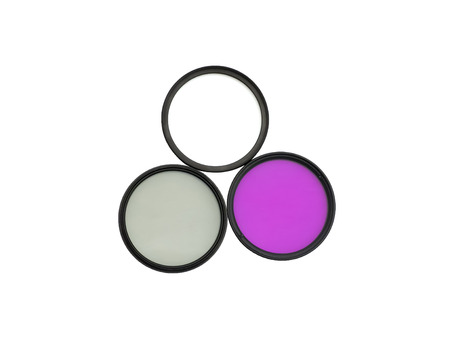 Three photographic filters for digital camera: UV, FLD and CPL の写真素材