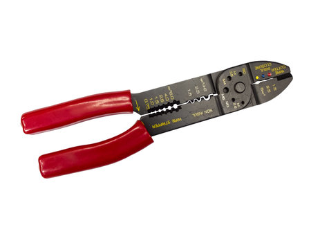 Wiring crimping tool isolated on white background