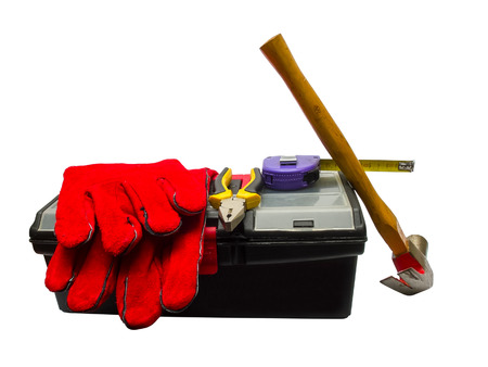 Working set of tools. Isolated on a white backgroundの写真素材